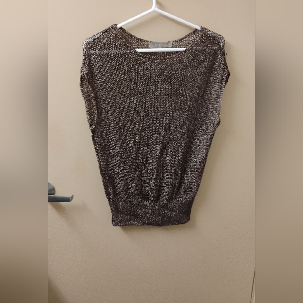 Reed Krakoff Womens Metallic Knit Sweater Top Tunic